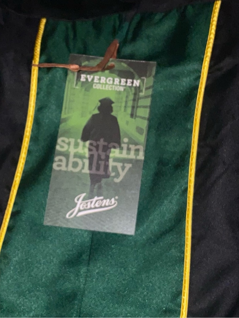 Evergreen Collection Graduation Hood with Green and Yellow Trim